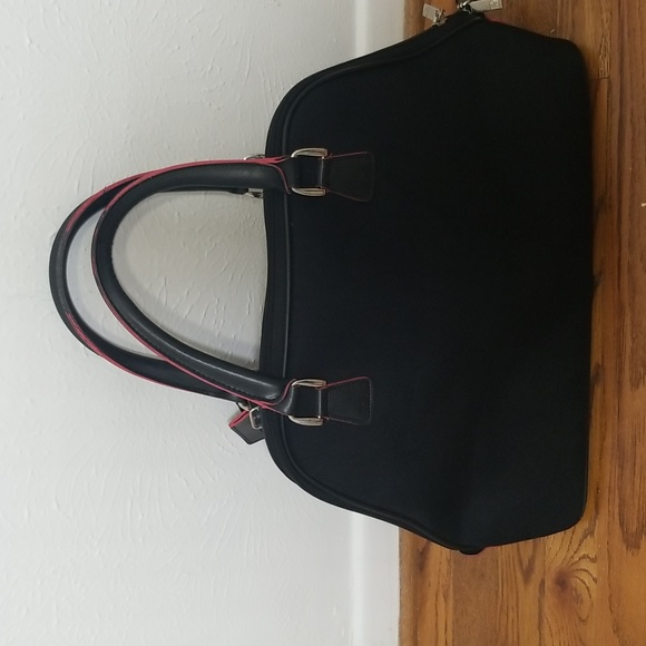 Diane von Fursternberg Dome Travel Tote Duffle Bag Luggage Pink & Black w/ Lock - Picture 4 of 16